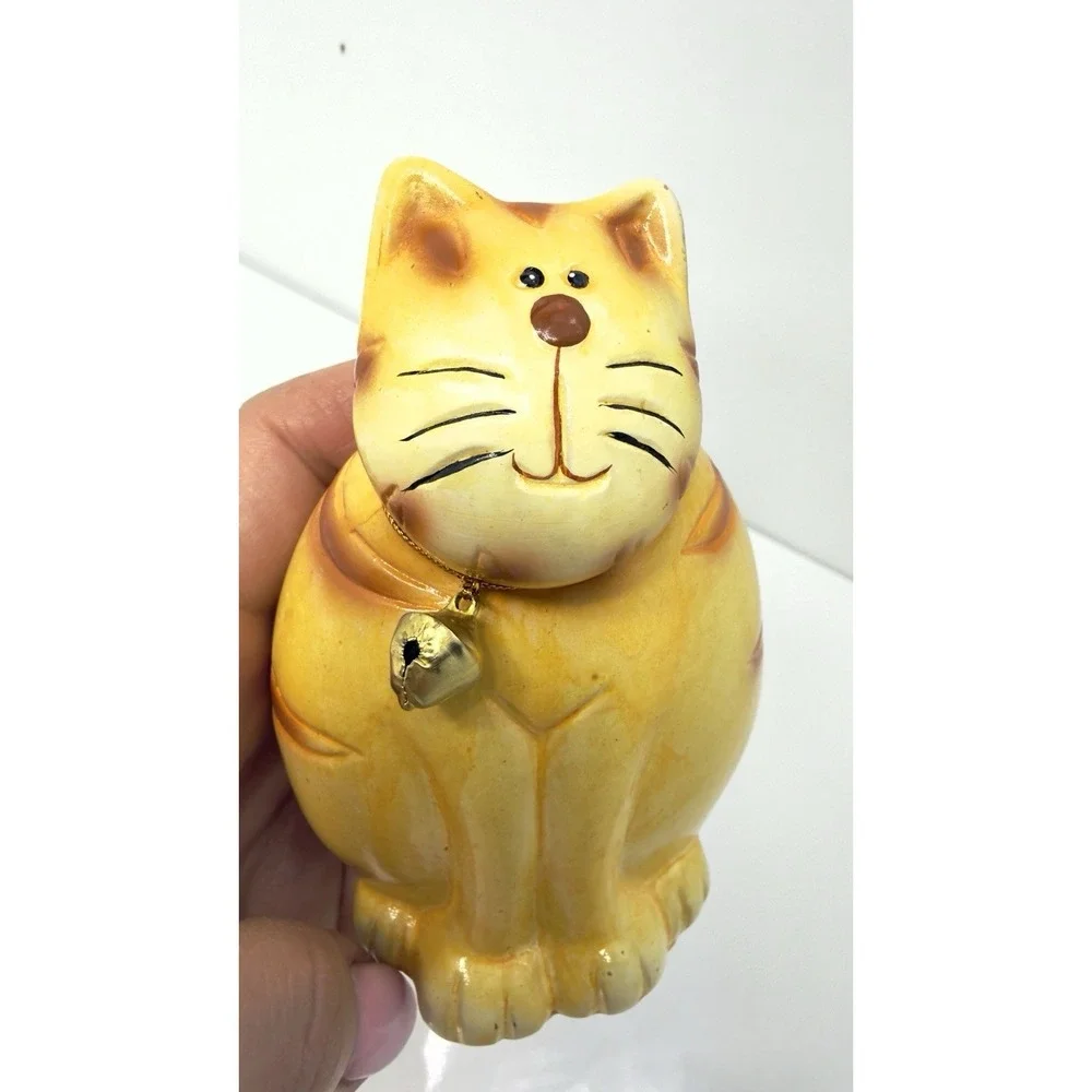 Vintage Ceramic Orange Tabby Cat Figurine
